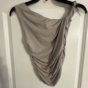 Elegant Tan One-Shoulder Top - 2Pk